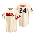 Custom #24 Cream 2022 City Connect LAA Baseball Shirt Top