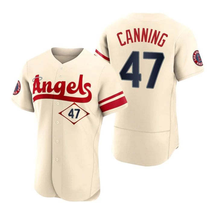 Custom #47 Cream 2022 City Connect LAA Baseball Shirt Top