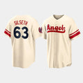 Custom #63 Cream 2022 City Connect LAA Baseball Shirt Top