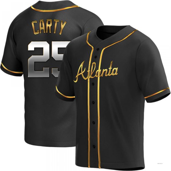 Custom #25 Black ATL Baseball Shirt Top