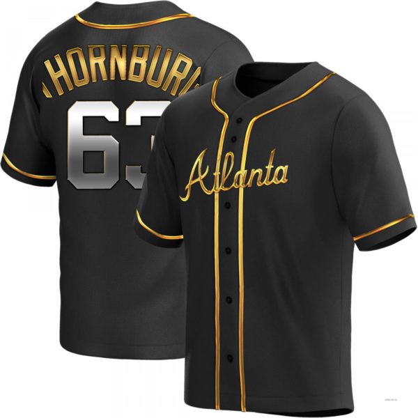 Custom #63 Black ATL Baseball Shirt Top
