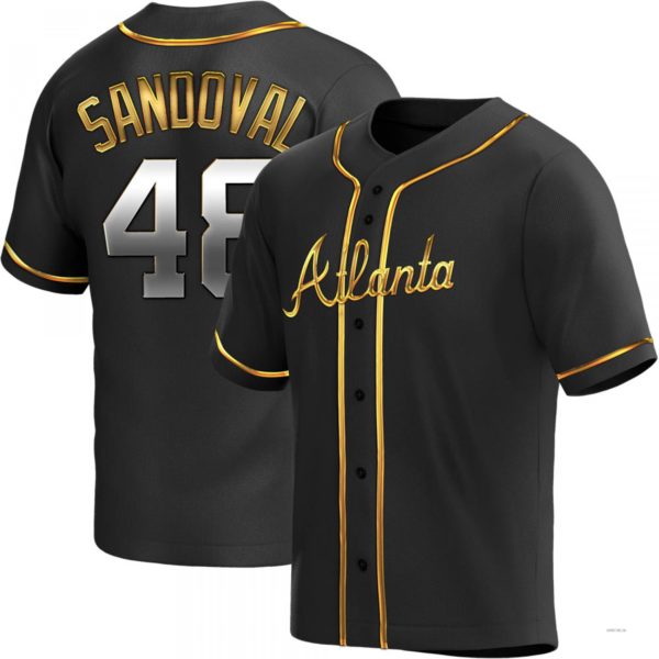 Custom #48 Black ATL Baseball Shirt Top