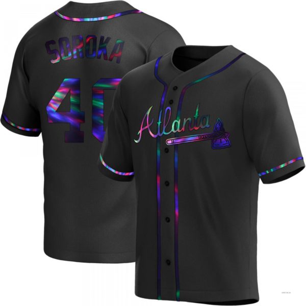 Custom #40 Black ATL Baseball Shirt Top