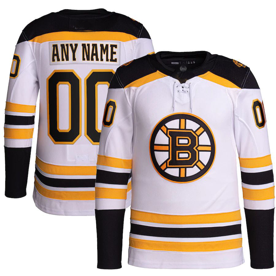 Custom White BOS Hockey Shirt Top