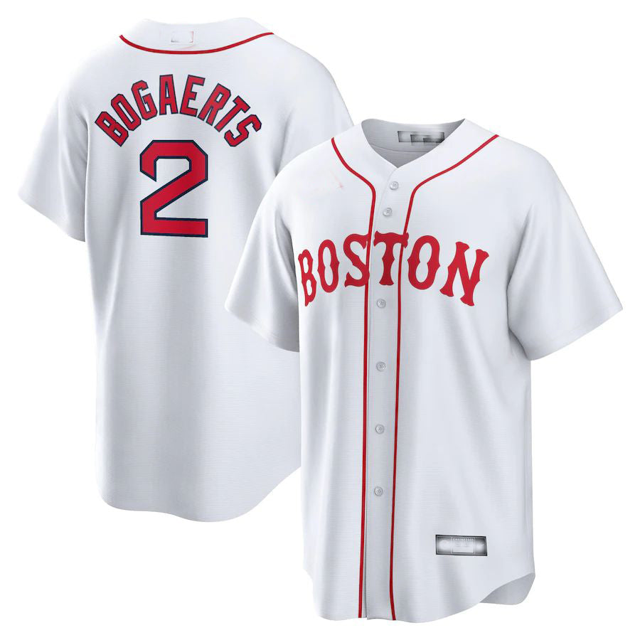Custom #2 White 2021 BOS Baseball Shirt Top