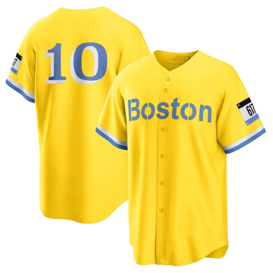 Custom #10 Red City Connect BOS Baseball Shirt Top