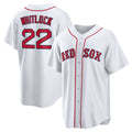 Custom #22 White BOS Baseball Shirt Top