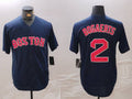 Custom #2 Red BOS Baseball Shirt Top