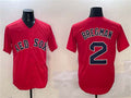 Custom #2 Red BOS Baseball Shirt Top
