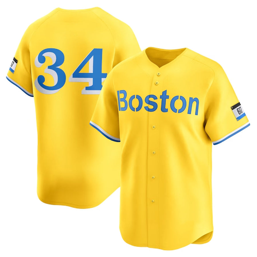 Custom #34 Red City Connect BOS Baseball Shirt Top