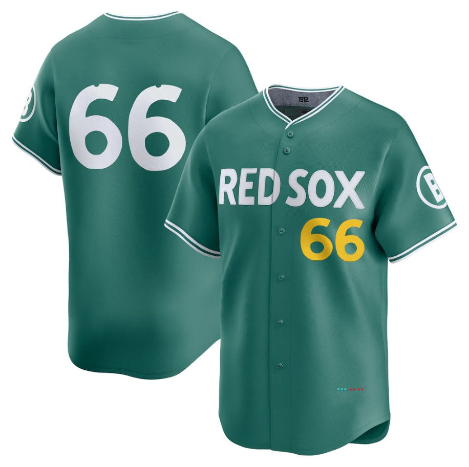 Custom #66 Red 2025 City Connect BOS Baseball Shirt Top