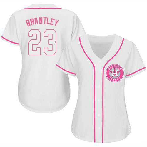 Custom White HOU Baseball Shirt Top