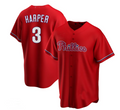 Custom #3 Red PHI Baseball Shirt Top