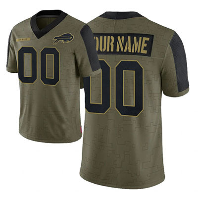 Custom Olive 2022 BUF Football Shirt Top