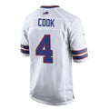 Custom #4 White BUF Football Shirt Top