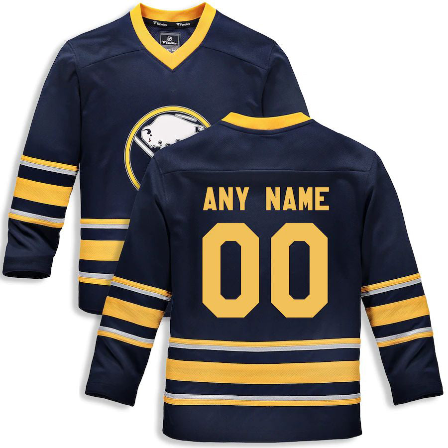 Custom Navy BUF Hockey Shirt Top