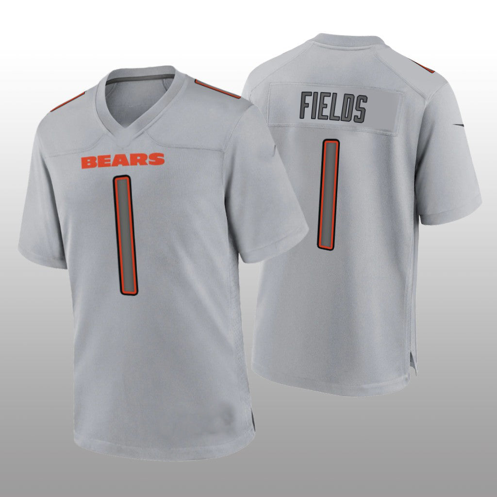 Custom #1 Gray CHI Football Shirt Top