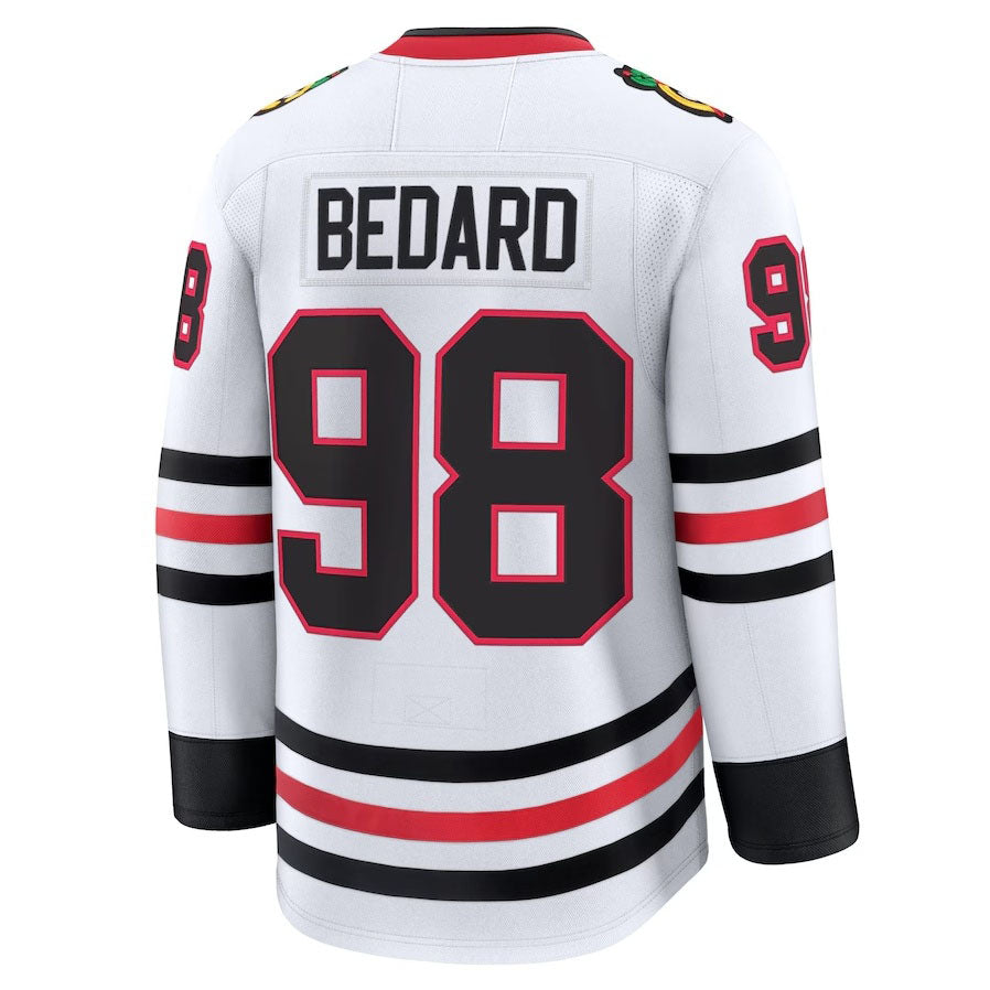 Custom #98 White CHI Hockey Shirt Top