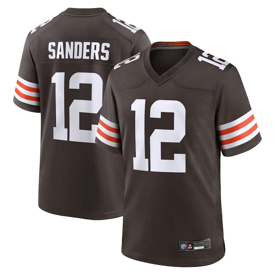 Custom #12 Brown CLE Football Shirt Top