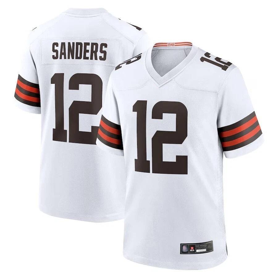 Custom #12 White CLE Football Shirt Top