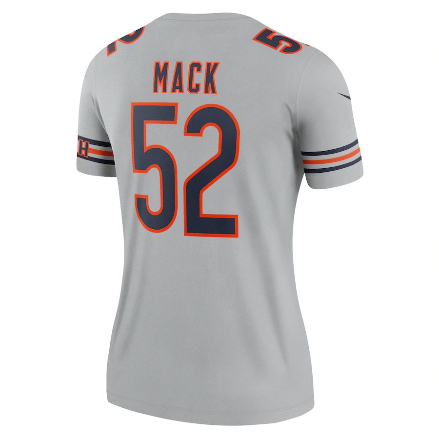 Custom #52 Gray CHI Football Shirt Top