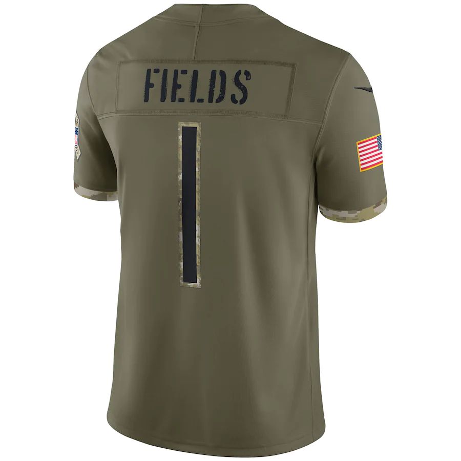 Custom #1 Olive 2022 CHI Football Shirt Top