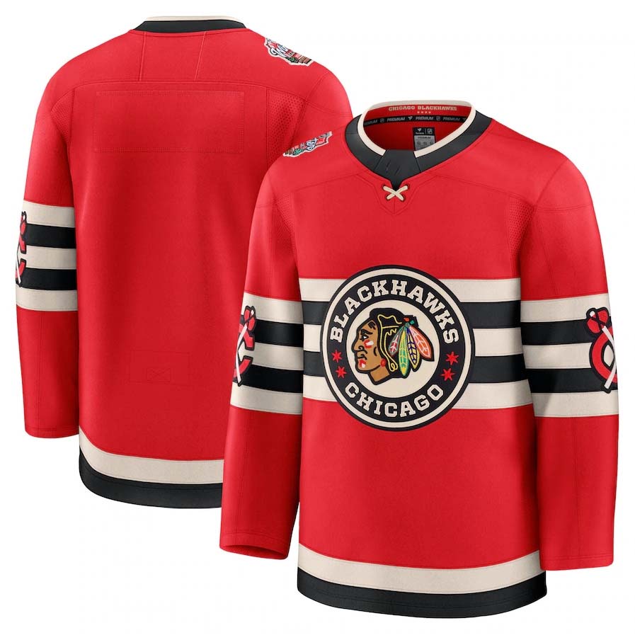 Custom Red 2025 CHI Hockey Shirt Top