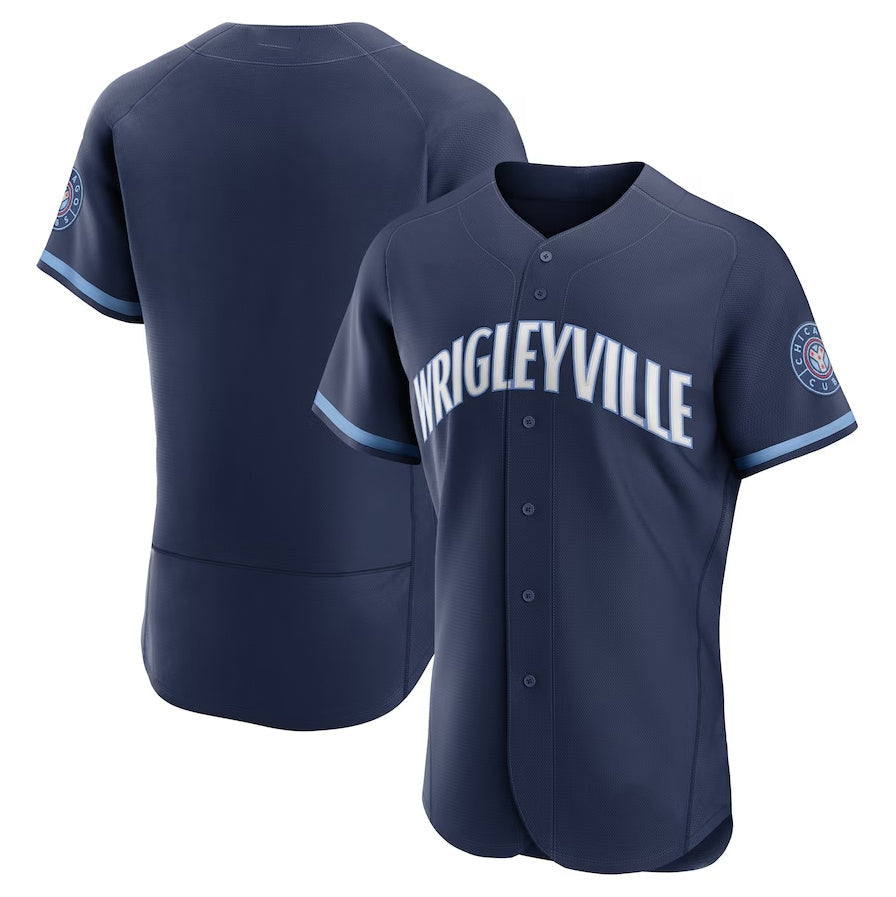 Custom Navy City Connect CHC Baseball Shirt Top