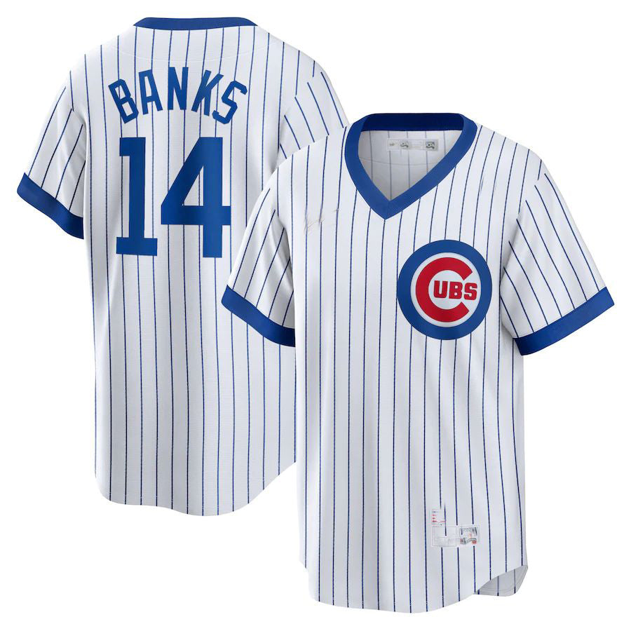 Custom #14 White CHC Baseball Shirt Top