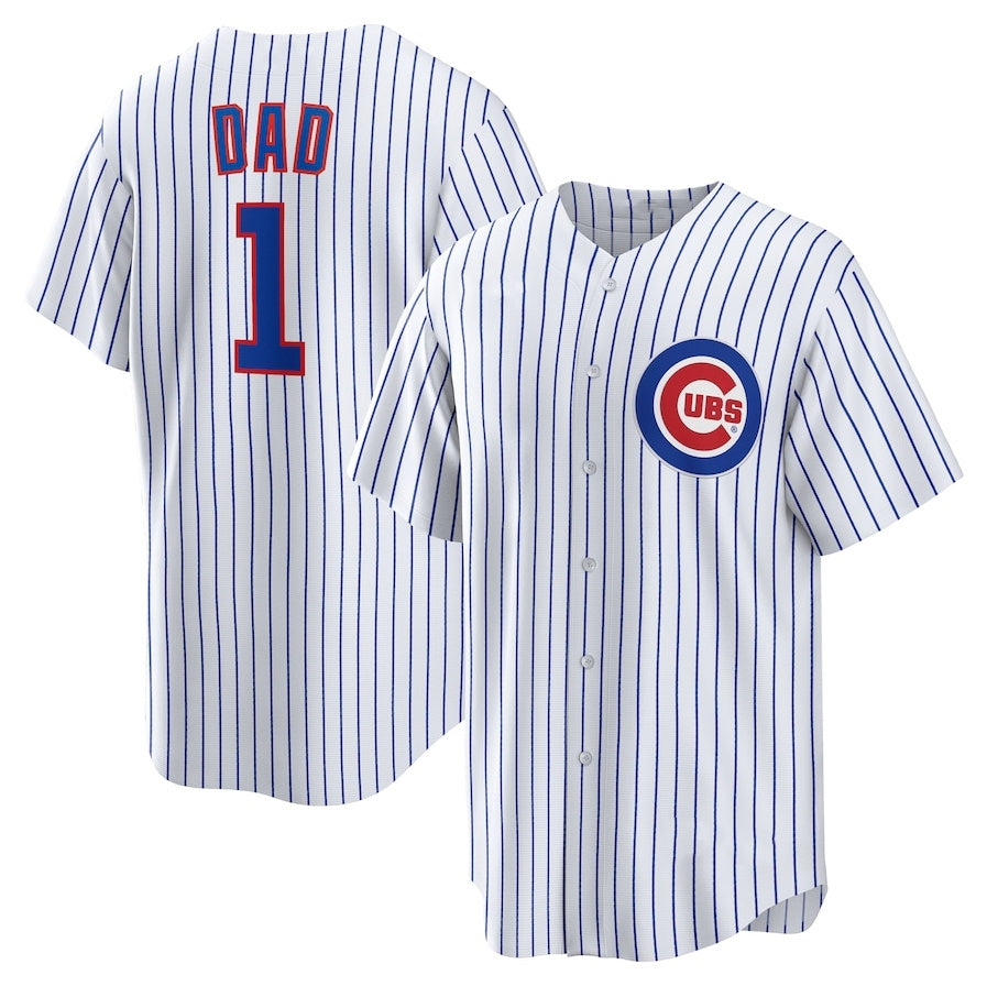 Custom #1 White CHC Baseball Shirt Top