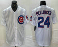 Custom #24 White CHC Baseball Shirt Top
