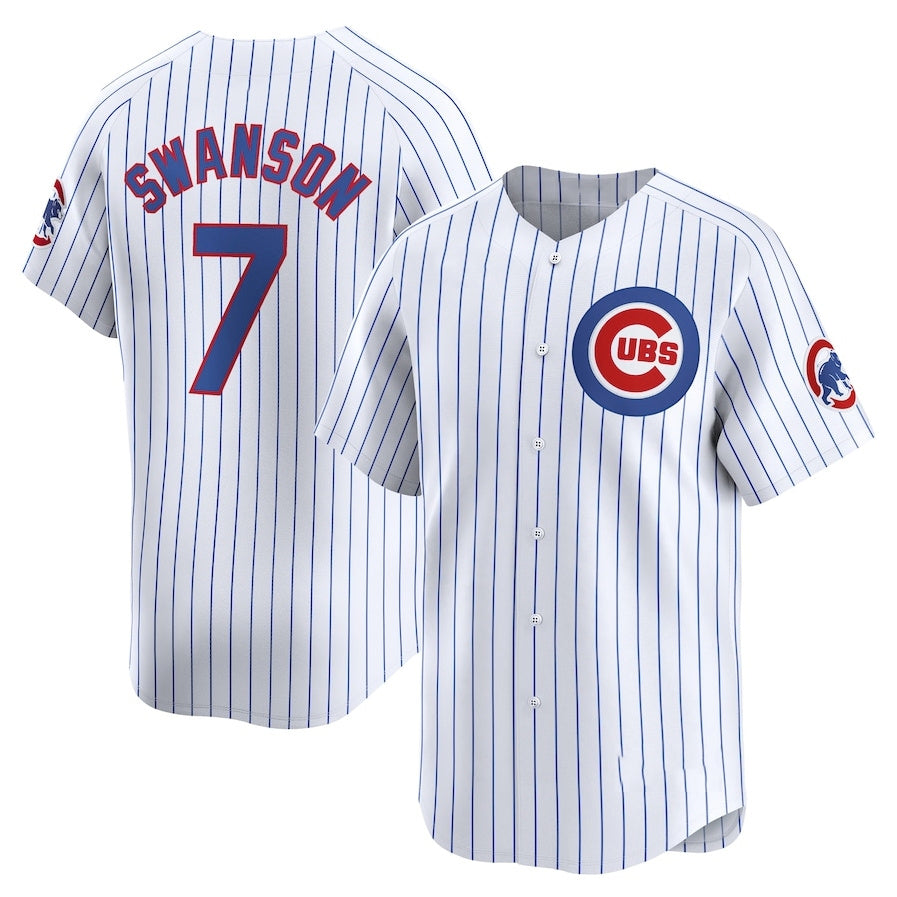 Custom #7 White CHC Baseball Shirt Top