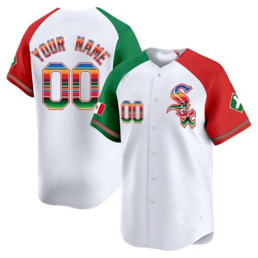 Custom White CWS Baseball Shirt Top