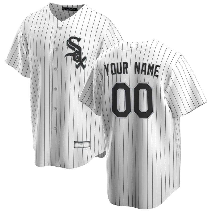 Custom White CWS Baseball Shirt Top