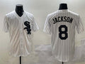 Custom #8 White CWS Baseball Shirt Top