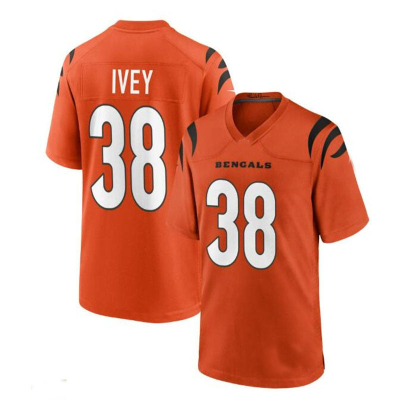 Custom #38 Orange CIN Football Shirt Top