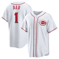 Custom #1 White CIN Baseball Shirt Top