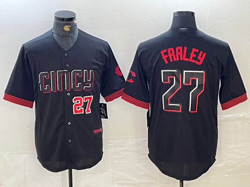 Custom #27 Black 2023 City Connect CIN Baseball Shirt Top