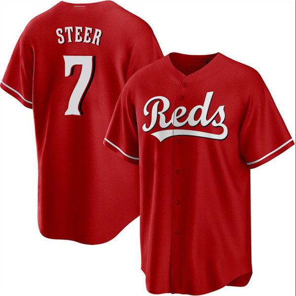 Custom #7 Red CIN Baseball Shirt Top