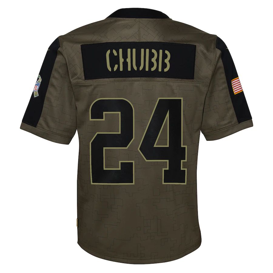 Custom #24 Olive 2021 CLE Football Shirt Top