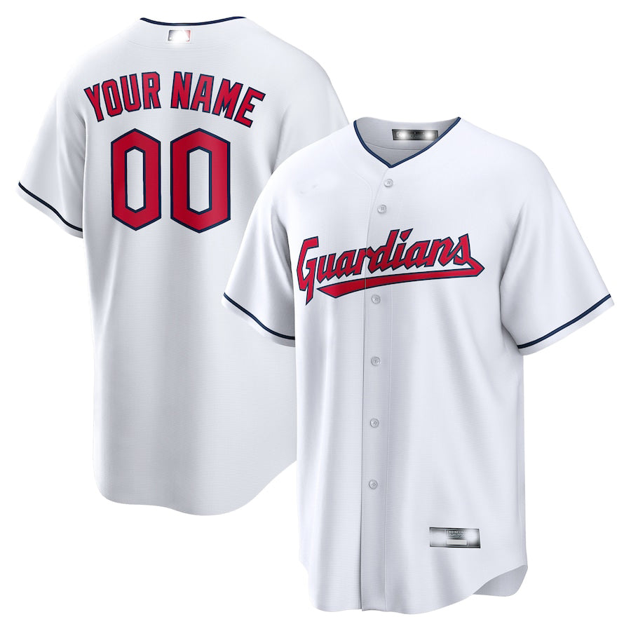 Custom White CLE Baseball Shirt Top