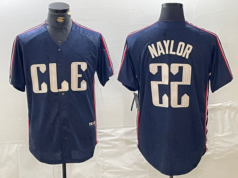 Custom #22 Navy 2024 City Connect CLE Baseball Shirt Top