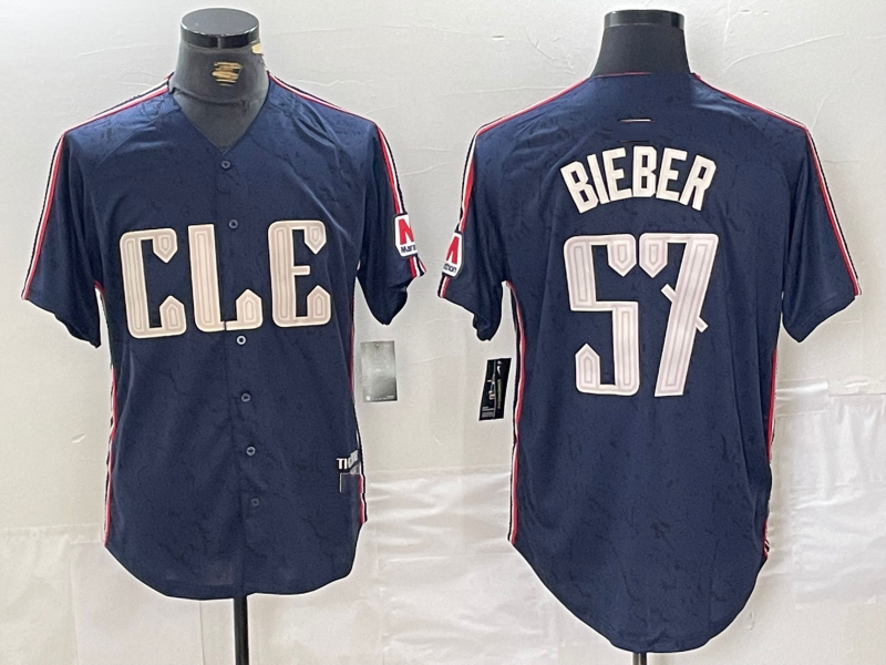 Custom #22 Navy 2024 City Connect CLE Baseball Shirt Top