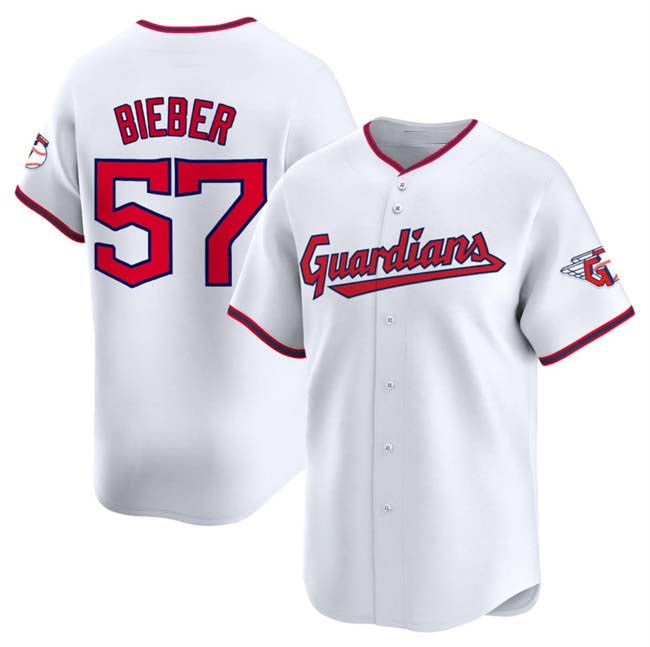 Custom #57 White CLE Baseball Shirt Top