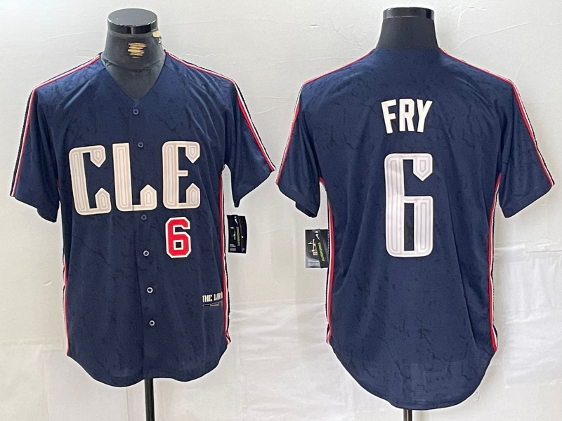Custom #6 Navy 2024 City Connect CLE Baseball Shirt Top