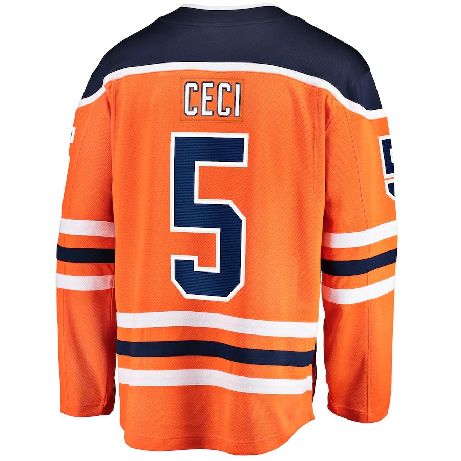 Custom #5 Orange EDM Hockey Shirt Top