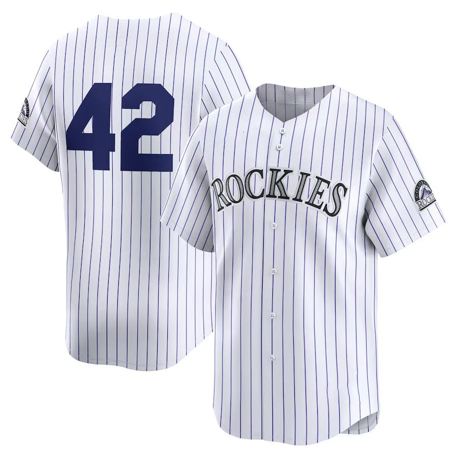 Custom #42 White 2024 Jackie Robinson Day COL Baseball Shirt Top