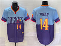 Custom #14 Light Blue 2025 City Connect COL Baseball Shirt Top