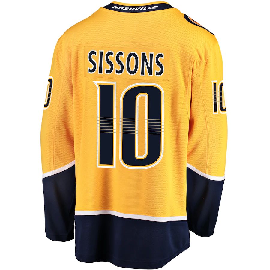 Custom #10 Gold NSH Hockey Shirt Top
