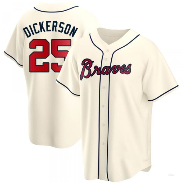 Custom #25 Cream ATL Baseball Shirt Top